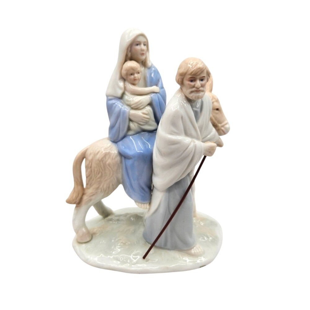 Vintage Porcelain Holy Family Figurine Mary Joseph Jesus Nativity Statue